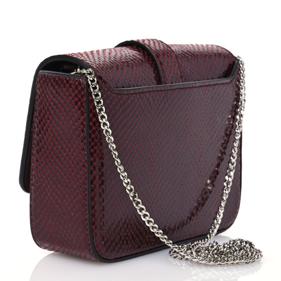 JIMMY CHOO Calfskin Lizard Embossed Crystal Cheri Crossbody