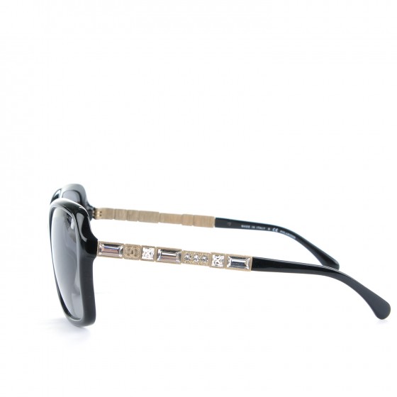 CHANEL Baguette Crystal Polarized Square Sunglasses 5308-B