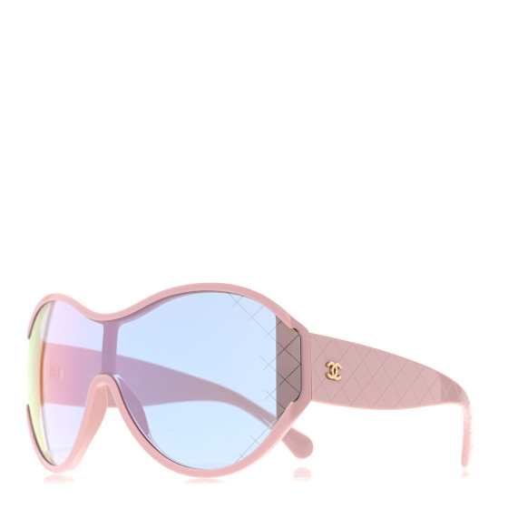 CHANEL CHANEL Acetate Shield Sunglasses 71476 Pink