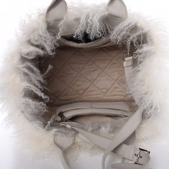 帽子 prada fur cup 2way White Shearling bucket hat | PRADA