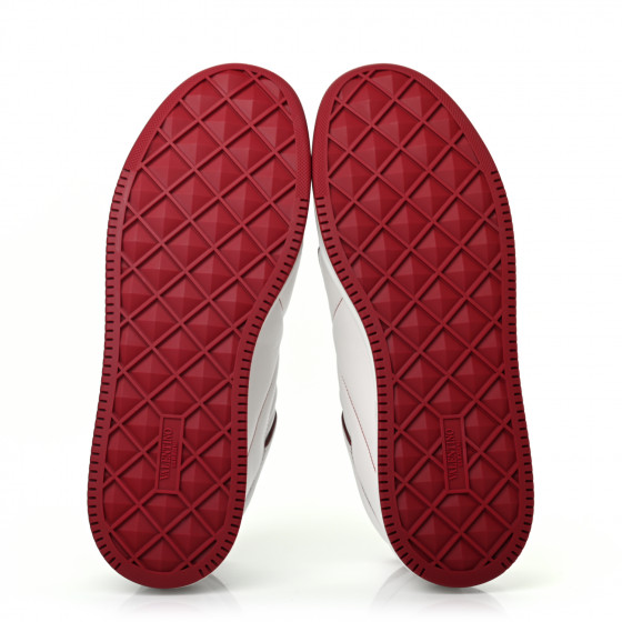 【関税＆送料込み】Valentino Garavani White And Red Leather Valentino White and Red Valentino Garavani Rockstud Open