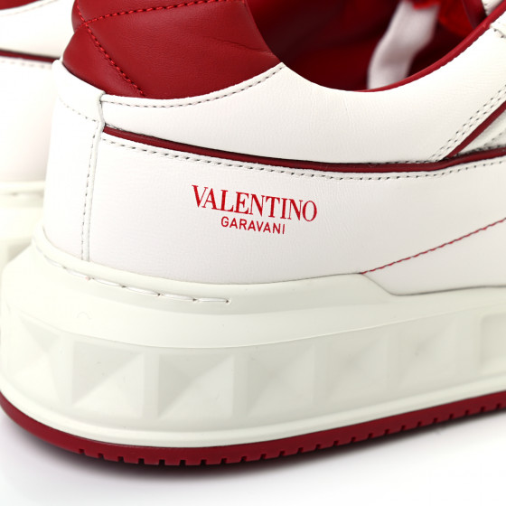 【関税＆送料込み】Valentino Garavani White And Red Cotton Valentino Garavani White & Pink Open Skate Sneakers