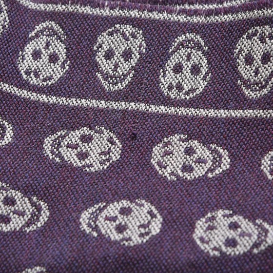 ALEXANDER MCQUEEN Wool Large Skull Scarf Purple 231032