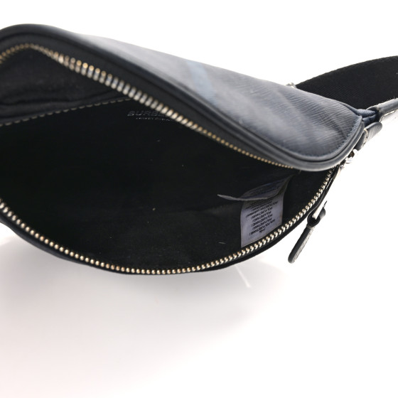 BURBERRY E-canvas Check Cason Mini Bum Bag Navy Blue 1392387