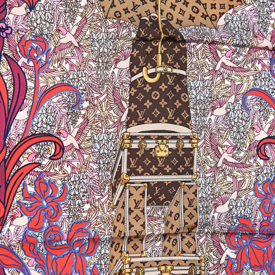LOUIS VUITTON Silk Louis A Paris Square Scarf Fuchsia 512767