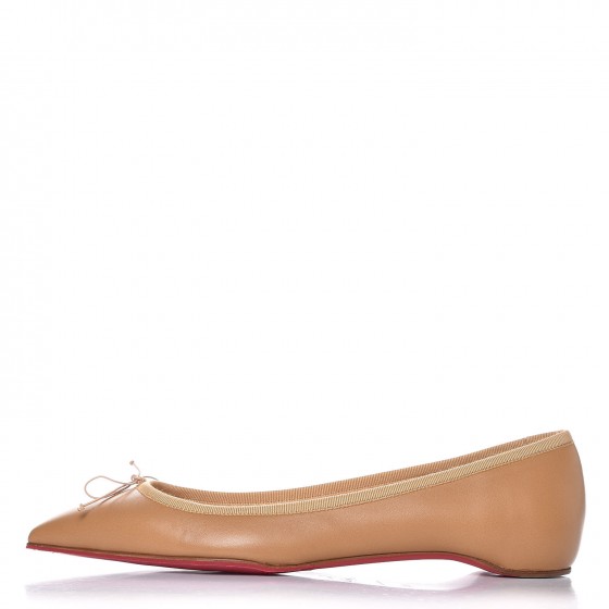 CHRISTIAN LOUBOUTIN Nappa Solasofia Flats 38.5 Nude 278906
