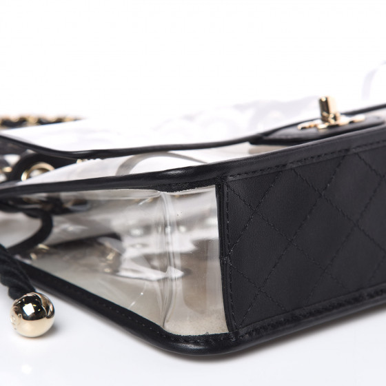 CHANEL Lambskin PVC Sand By The Sea Flap With Pearl Strap