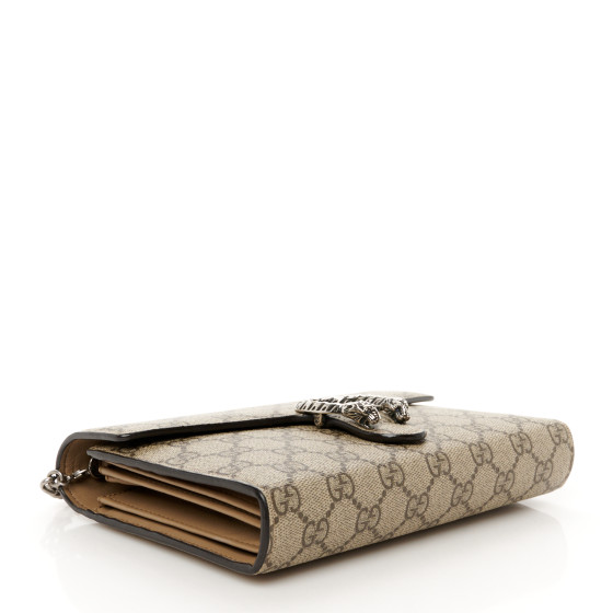 GUCCI GG Supreme Monogram Mini Dionysus Chain Wallet Beige