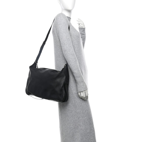 CELINE Supple Calfskin Weekend Romy Shoulder Bag Black