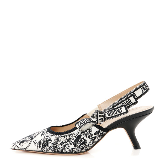 Christian Dior J'Adior Slingback Pumps Black Mesh & Suede