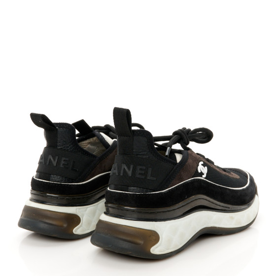 完売間近★関税込み【CHANEL】スニーカー Velvet Black CHANEL Velvet Calfskin Mixed Fibers CC Sneakers 37 Black