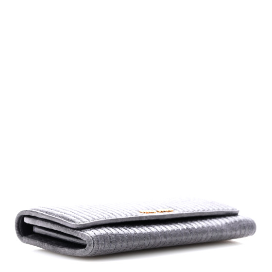 MIU MIU Distressed Nappa Vertical Quilted Flap Wallet