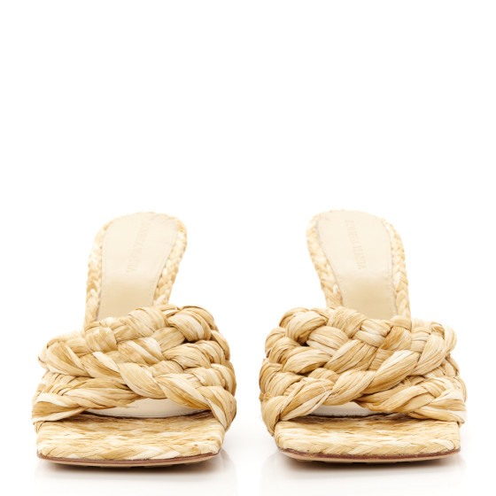 BOTTEGA VENETA Raffia Twisted Intrecciato Stretch Mule