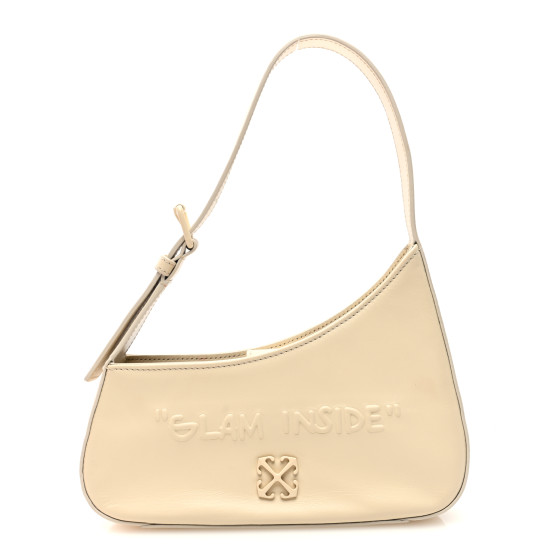 ★SUNNEI★ Pudding 360 Hobo Bag Off White CACCWBAG005TAP0039 OFF-WHITE Calfskin 3D Glam Inside Jitney Shoulder Bag Beige