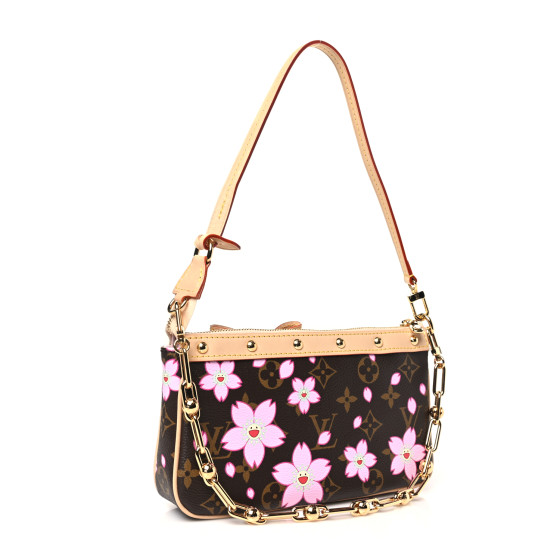 ★チェリーが可愛い★【LOUIS VUITTON】ラフィアハット LOUIS VUITTON LV X TM Monogram Cherry Blossom Pochette