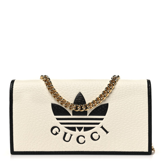 長財布 Gucci x Adidas Chain Wallet Beige Brown Gucci x adidas Wallet With Chain Beige/Brown in Coated