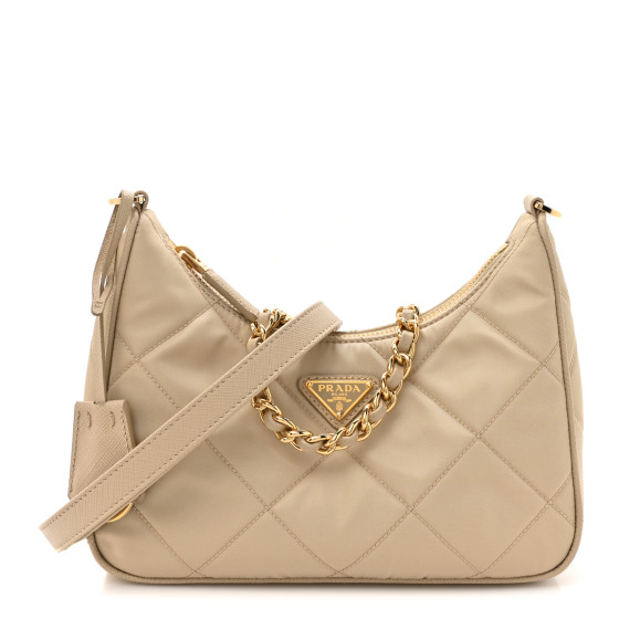 ★PRADA★Re-Edition 1995 Nylon Chain S/B★Desert Beige PRADA Re-Nylon Stitched Re-Edition 1995 Chaine Small Tote