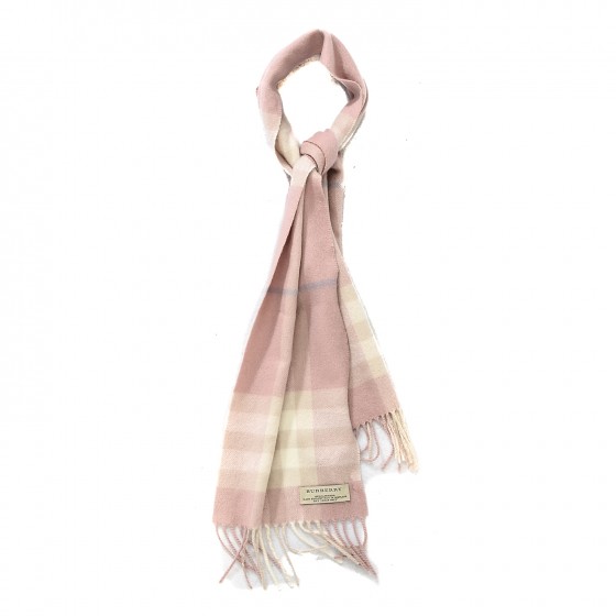 マフラー・ストール Burberry Giant Check Scarf - Burberry - Cashmere - Pink BURBERRY Cashmere Giant Check Scarf Pink 185098 | FASHIONPHILE