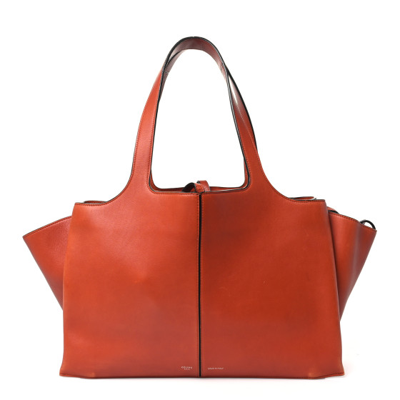 CELINE Calfskin Medium Tri-Fold Bag Brick 1495998 | FASHIONPHILE