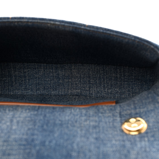 CELINE Denim Matelasse Chain Shoulder Bag Blue 1573244