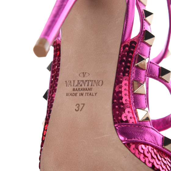 VALENTINO GARAVANI Sequin Metallic Nappa Liquid Metal