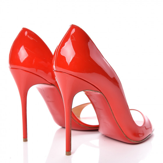 CHRISTIAN LOUBOUTIN Patent Toboggan 100 Pumps 39 Red 392810