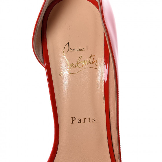 CHRISTIAN LOUBOUTIN Patent Toboggan 100 Pumps 39 Red 392810