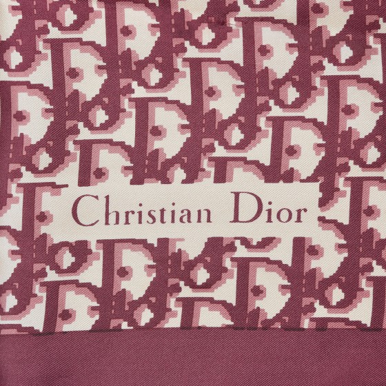 Christian Dior バーガンディ スカーフ Dior Oblique Diortwin 90 Square Scarf Burgundy and Navy Blue