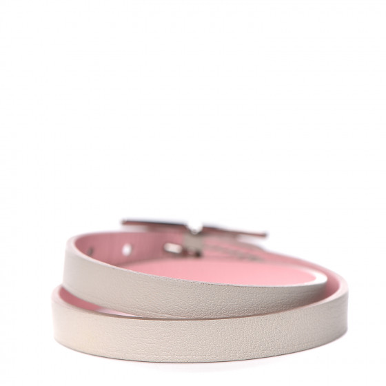 【美品】HERMES BEHAPI DOUBLE TOUR ブレスレット　ピンク 美品】HERMES BEHAPI DOUBLE TOUR ブレスレット ピンク