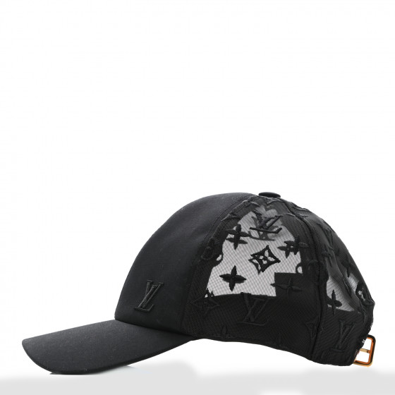 Louis Vuitton ブラックキャップ L LOUIS VUITTON Monogram Mesh Cotton Cap L Black 944570