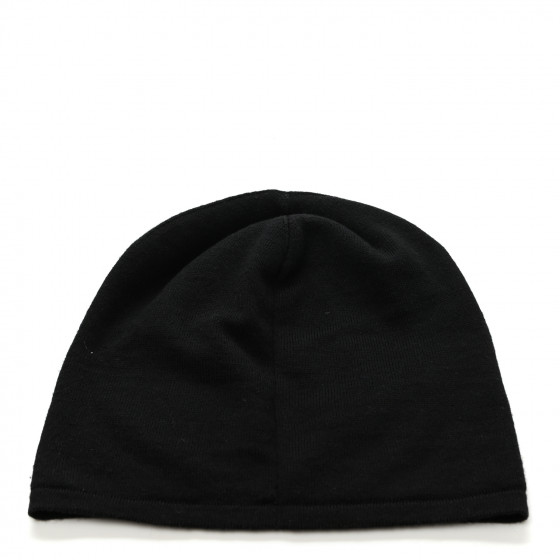 FENDI Wool Calfskin Monster Beanie Black Yellow 942760