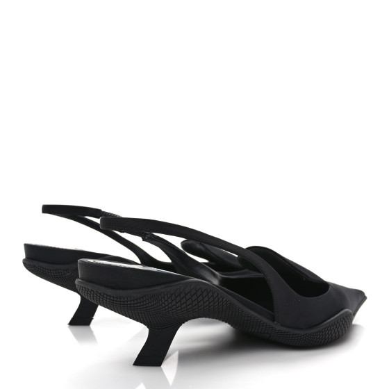 サンダル・ミュール prada LOGO SLINGBACK PRADA Nylon Logo Pointed Toe 45mm Slingback Pumps 36.5 Black