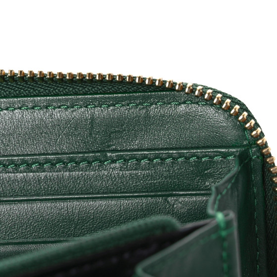 BURBERRY Haymarket Check Large Ziggy Zip Around Wallet Green