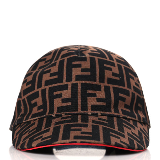 FENDI Canvas FF Reloaded Baseball Hat Tobacco Red 1302982