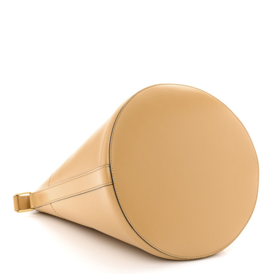 CELINE Satinated Calfskin Maillon Triomphe Bucket Bag Sand