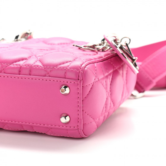 【ヴィンテージ】Rank:S☆Dior Dark Pink Mini Micro-Cannage CHRISTIAN DIOR Lambskin Cannage Micro Lady Dior Pink 892617