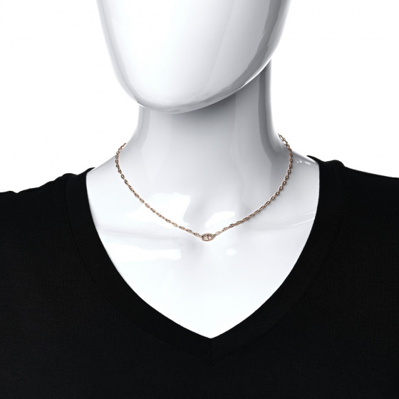 HERMES 18K Rose Gold TPM Farandole Pendant Necklace SH