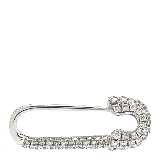 Anita Ko 18Kホワイトゴールド＆ダイヤモンドスタッドイヤリング Extra Large Safety Pin 18kt white gold earrings with