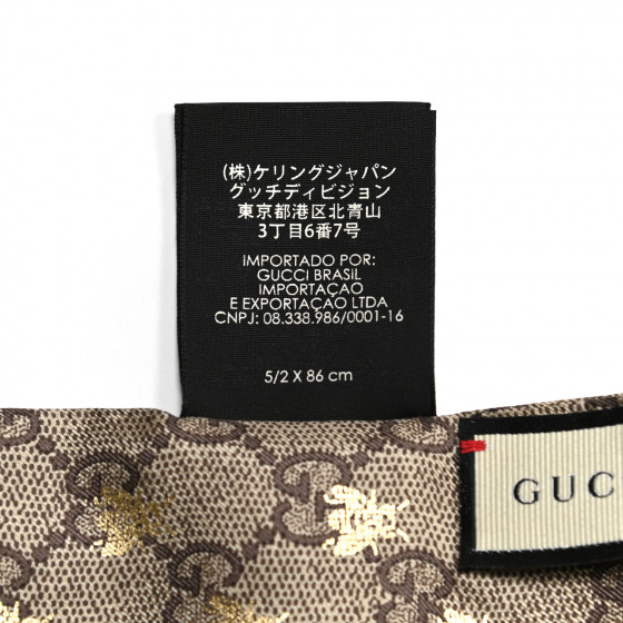 GUCCI Bee ジャガードスカーフ GUCCI Silk Twill GG Monogram GG Bee Neck Bow Scarf Black Red
