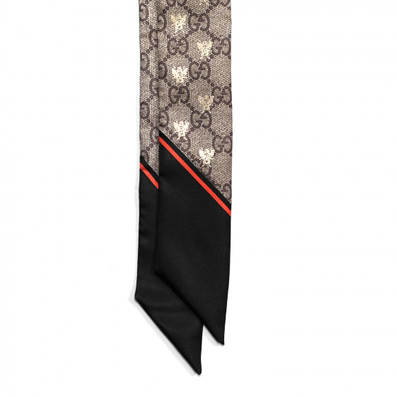 グッチ スカーフ bee ブラック GUCCI BLACK BEE SCARF – Rewind Couture