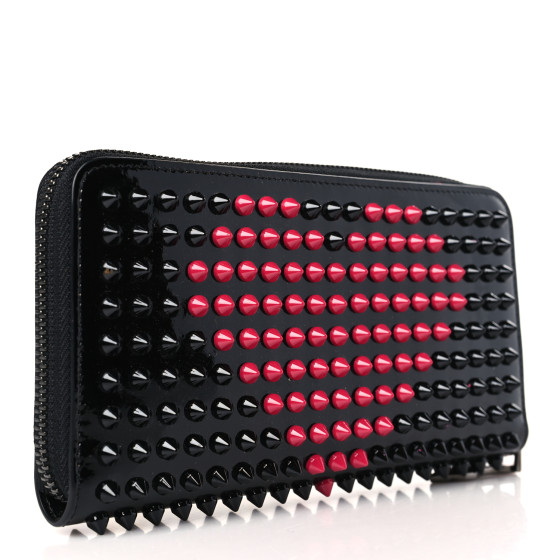 【関税負担】 CHRISTIAN LOUBOUTIN ZIP AROUND WALLET Christian Louboutin Panettone Studded Blue Leather Zip