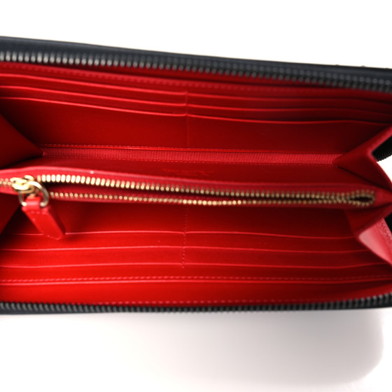 【関税負担】 CHRISTIAN LOUBOUTIN ZIP AROUND WALLET Christian Louboutin Panettone Studded Blue Leather Zip