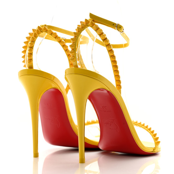 CHRISTIAN LOUBOUTIN Patent Calfskin So Me 100 Sandals 36.5
