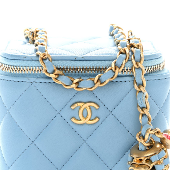 CHANEL Lambskin Quilted Pearl Crush Mini Vanity Case With