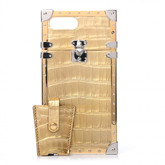 LOUIS VUITTON Crocodile Eye-Trunk iPhone 7 Plus Case Gold