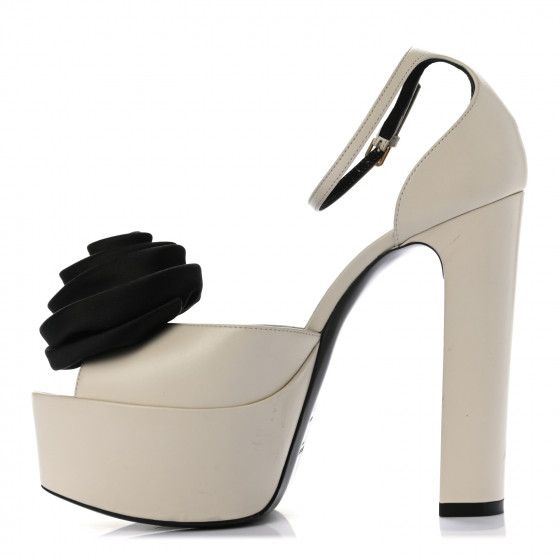 サンダル・ミュール Saint Laurent Jodie Platform Sandals In Nappa SAINT LAURENT Jodie レザー プラットフォームサンダル | NET-A