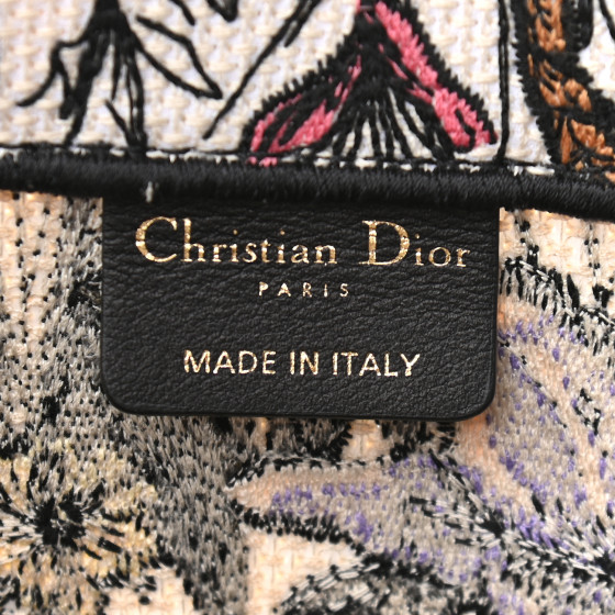 CHRISTIAN DIOR Canvas Embroidered Medium Mille Fleurs Book