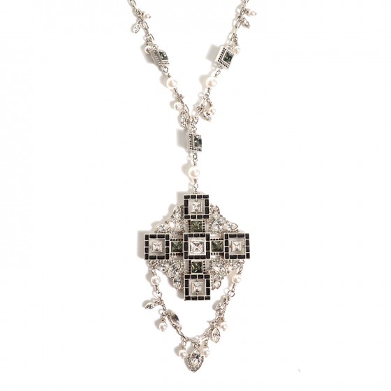 Pearl Mix Malti Chain Necklace （Silver） n17771-ssbpe.jpg