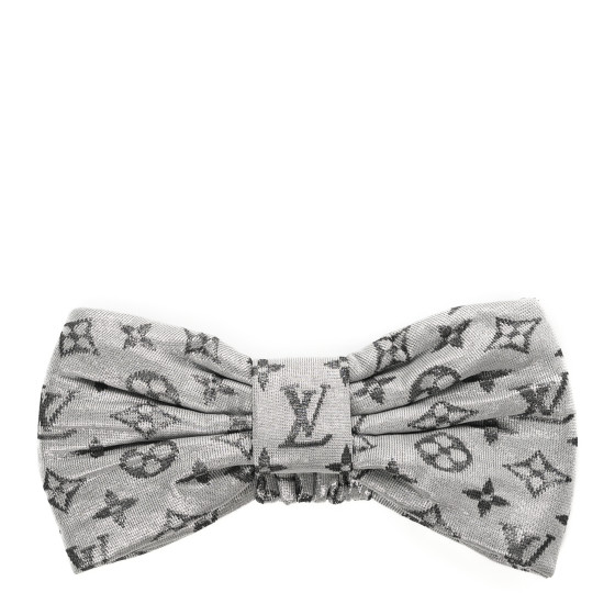 LOUIS VUITTON Silk Monogram LV Pool Party Turban Headband Argent ...