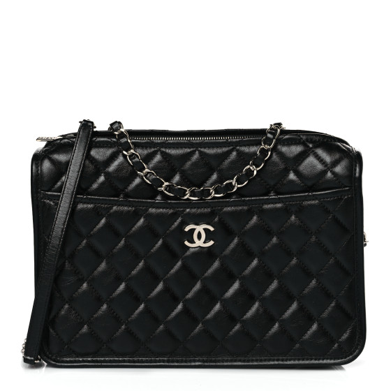 CHANEL Aged Calfskin Quilted Large Working Vibe Camera Case